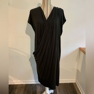 Eloquii black slip on wrap style dress.